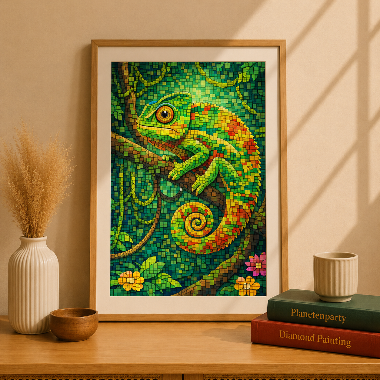 "Chamä Leon" / Diamond Painting Bild 40x60cm / 60 Farben inkl. 10 Sonderfarben / PP019
