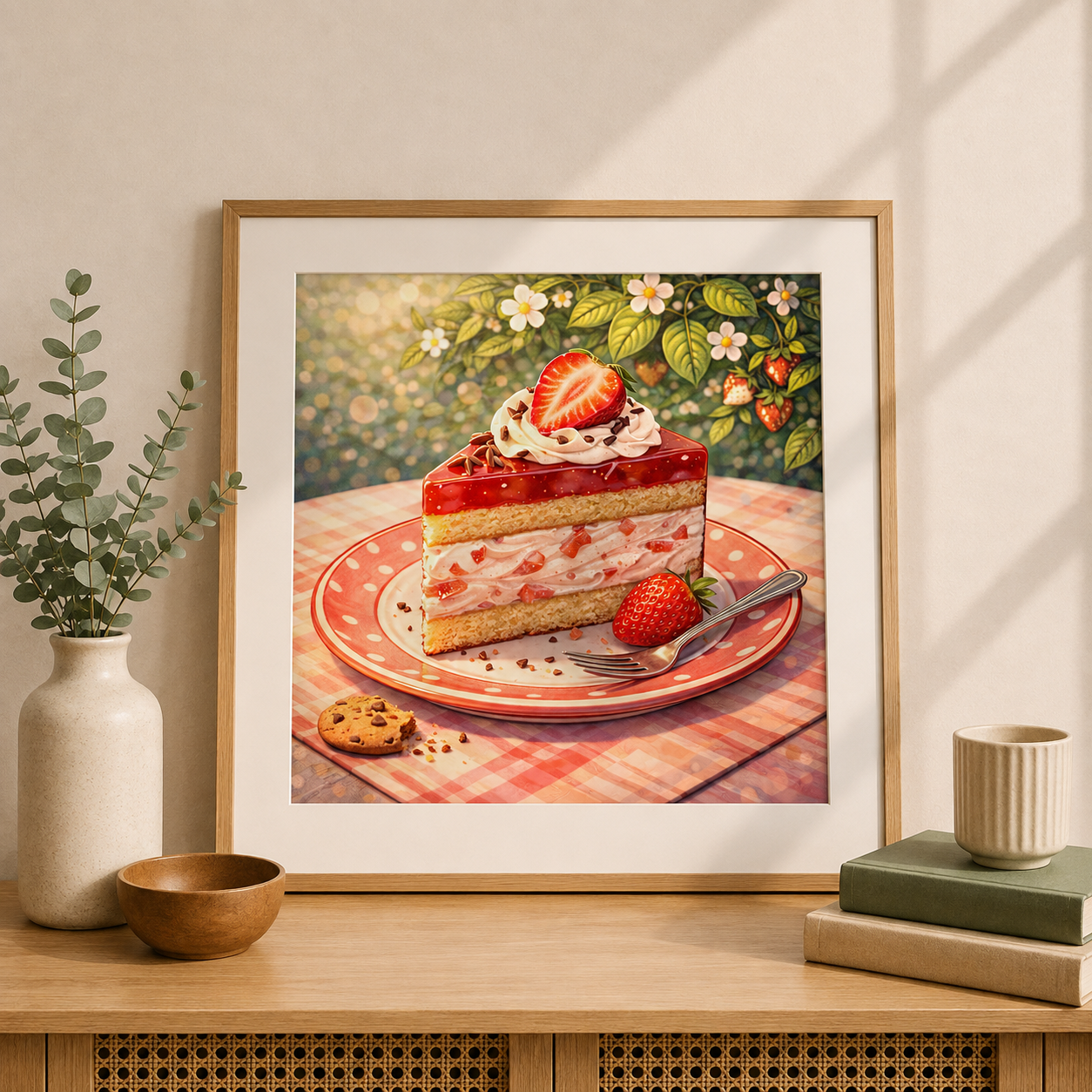 "Erdbeertorte" / Diamond Painting Bild / 50x50cm / 65 Farben inkl. 9 Sonderfarben / PP056