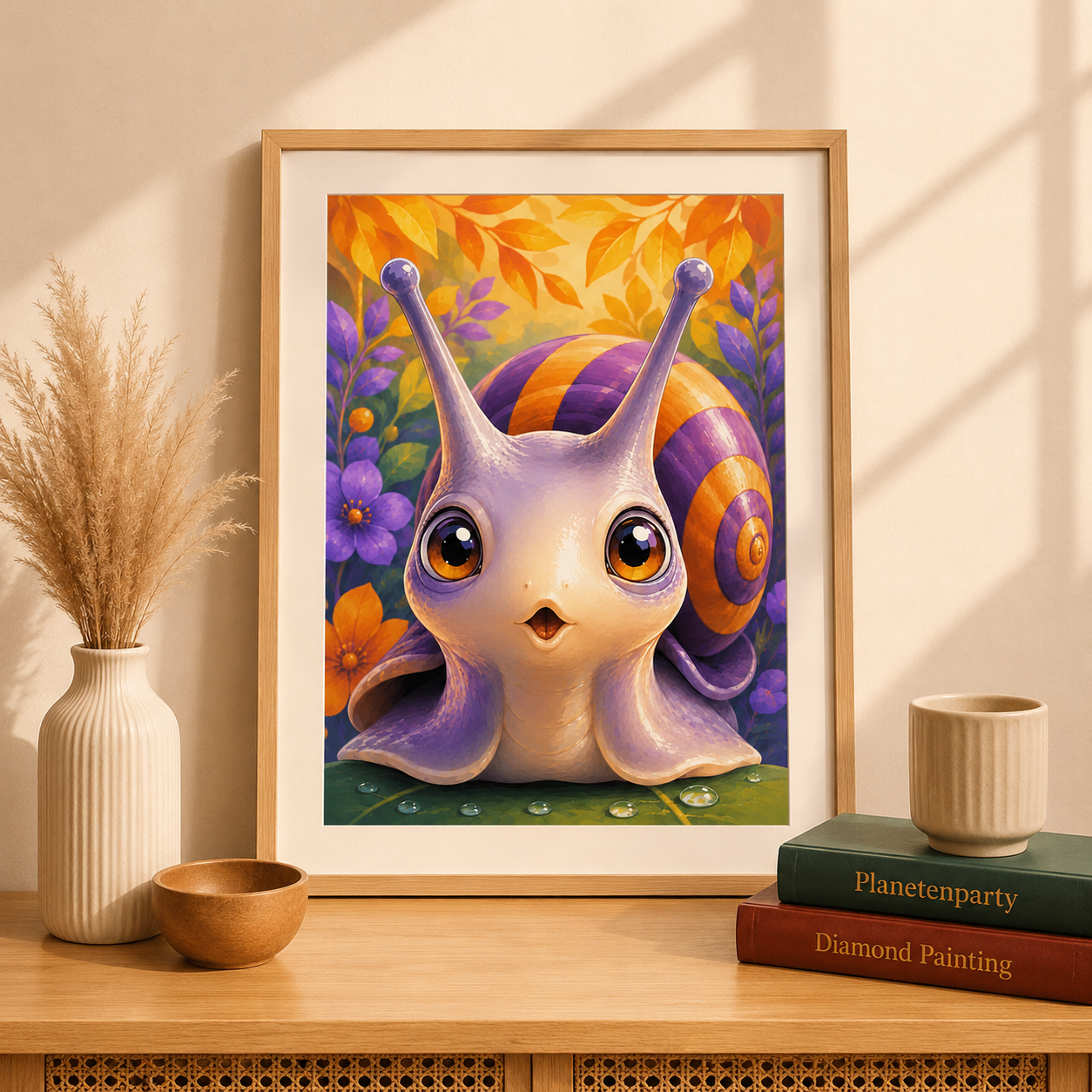 "Oh, a Snail" Diamond Painting Bild / 40x60cm / 70 Farben inkl. 10 Sonderfarben / PP044