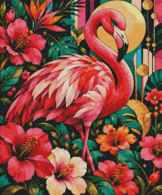 "Flamingo Vibes" / Diamond Painting Bild / 50x60cm / 80 Farben inkl. 10 Sonderfarben / PP138