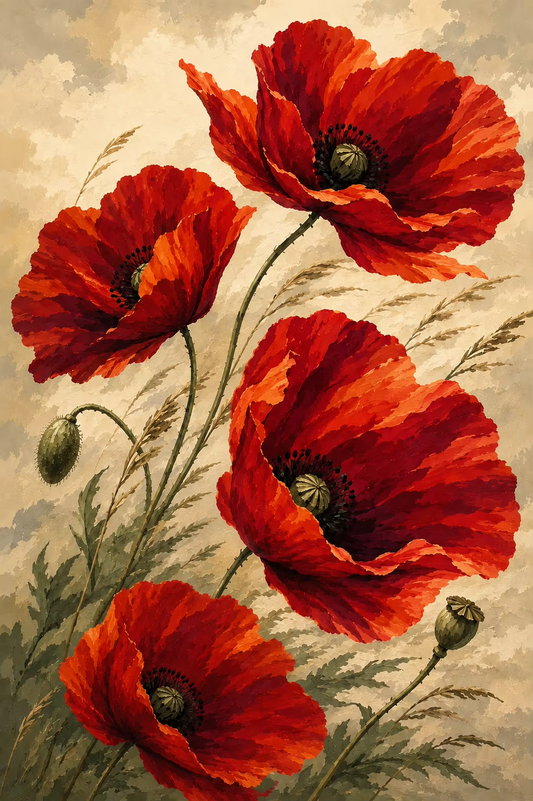 "Blüten im Sturm" / Diamond Painting Bild / 40x60cm / 60 Farben inkl. 10 Sonderfarben / PP075