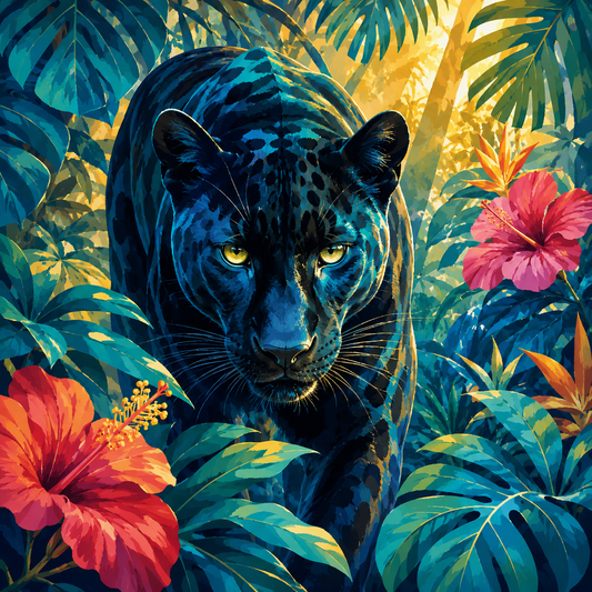 "Der Dschungel in Dir" / Diamond Painting Bild / 50x50cm / 70 Farben inkl. 10 Sonderfarben / PP076