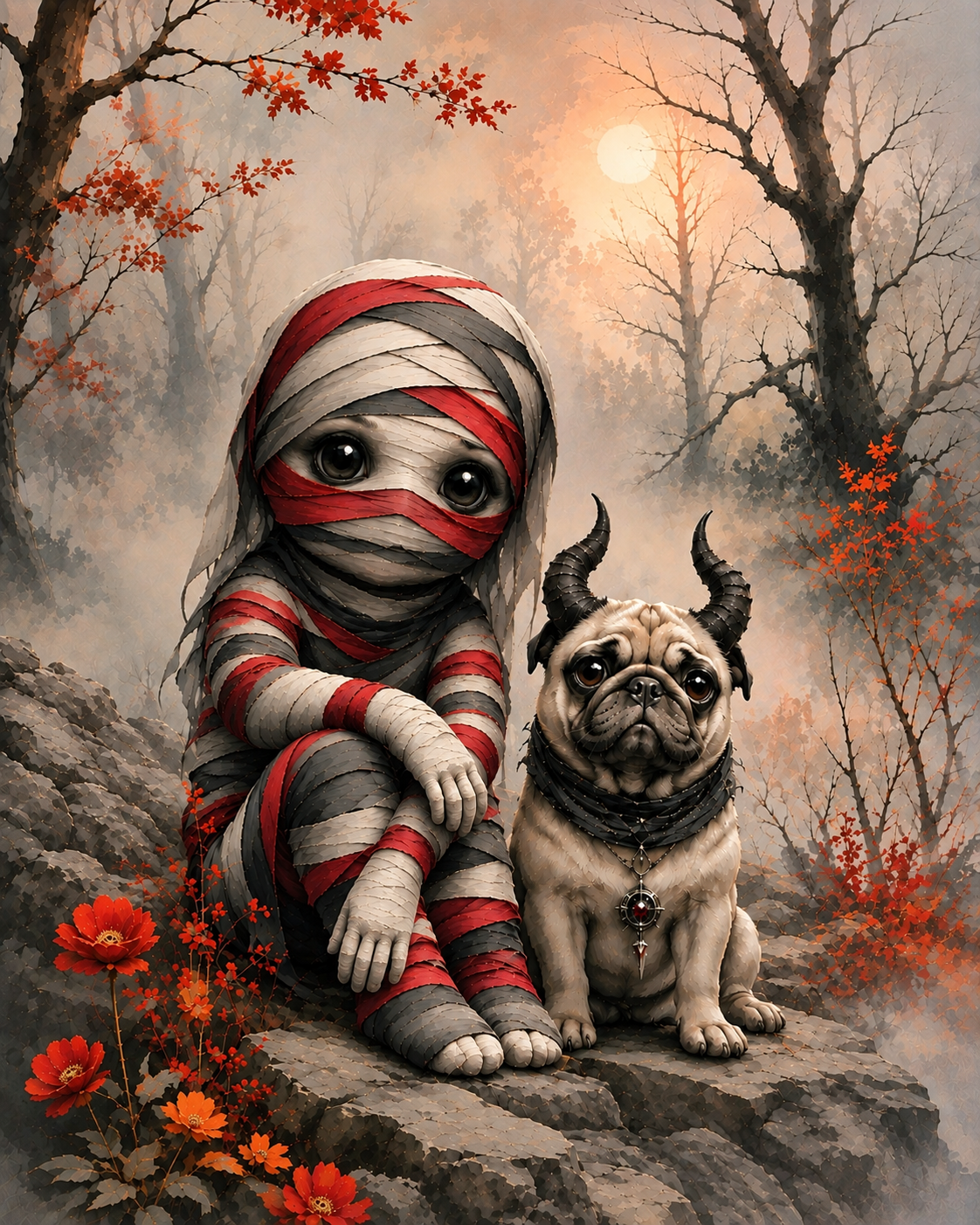 "Mummy`s little Monster" / Diamond Painting Bild / 40x50cm / 70 Farben inkl. 10 Sonderfarben / PP072