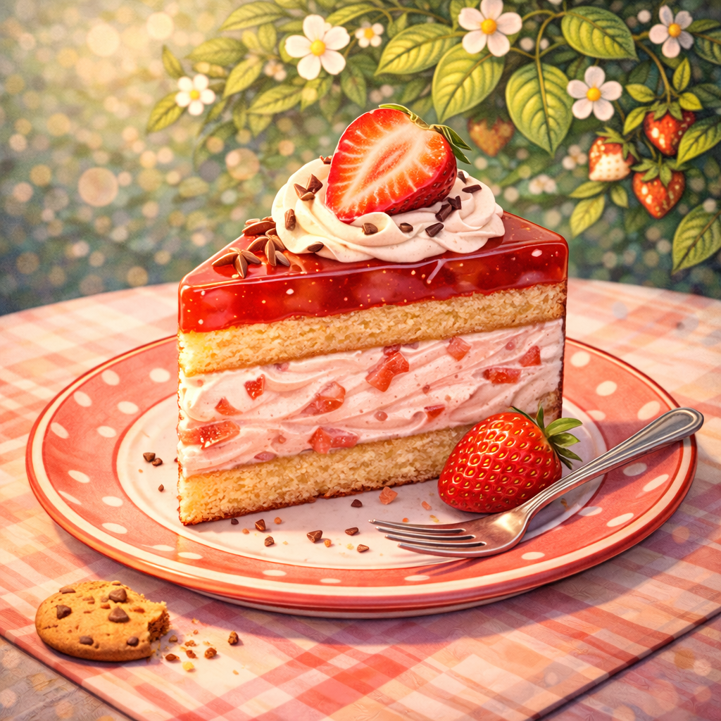 "Erdbeertorte" / Diamond Painting Bild / 50x50cm / 65 Farben inkl. 9 Sonderfarben / PP056