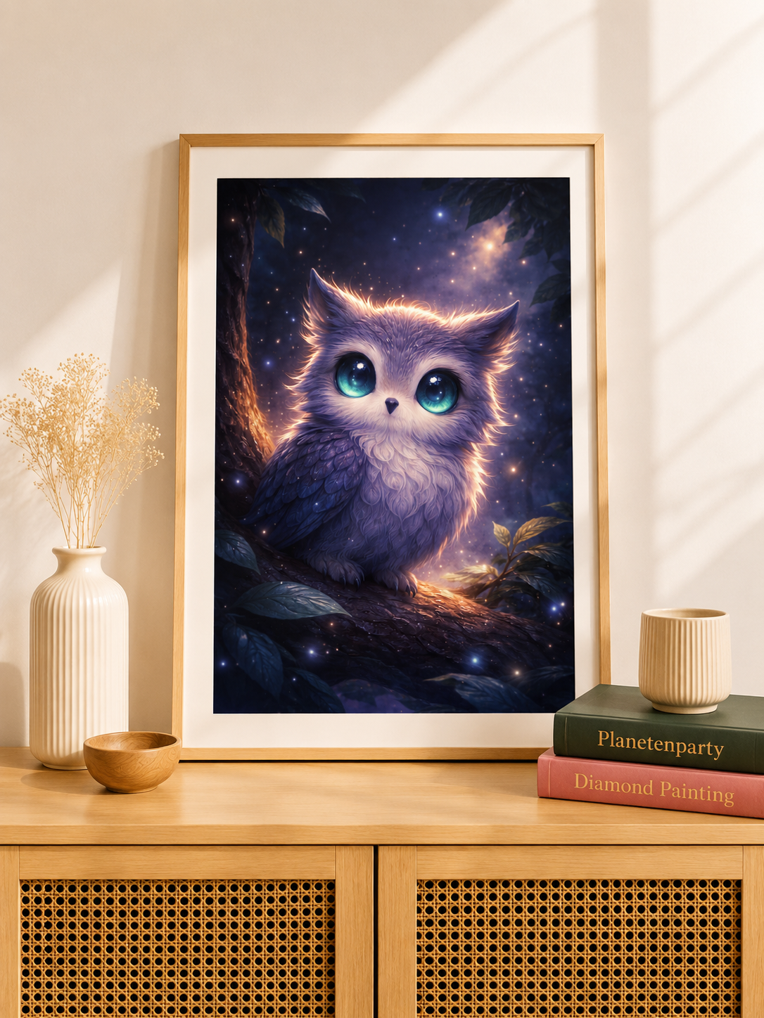 "Funkeleule" / Diamond Painting Bild / 40x60cm / 60 Farben inkl. 10 Sonderfarben / PP011