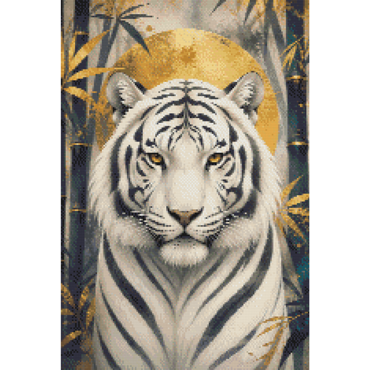 "Golden Tiger" / Diamond Painting Bild / 40x60cm / 60 Farben inkl. 5 Sonderfarben / PP003