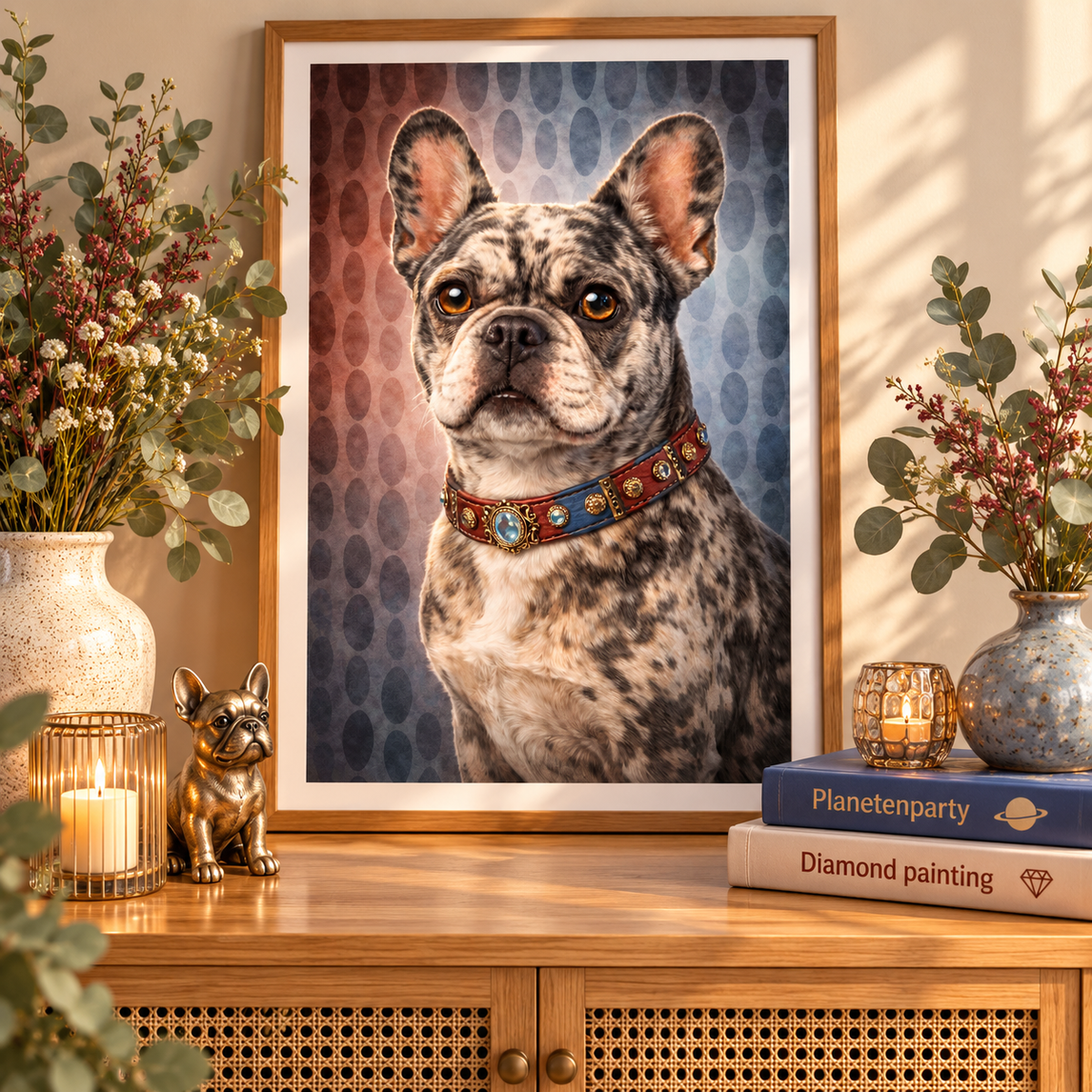 "French and Bully" / Diamond Painting Bild / 40x60cm / 70 Farben inkl. 10 Sonderfarben / PP122