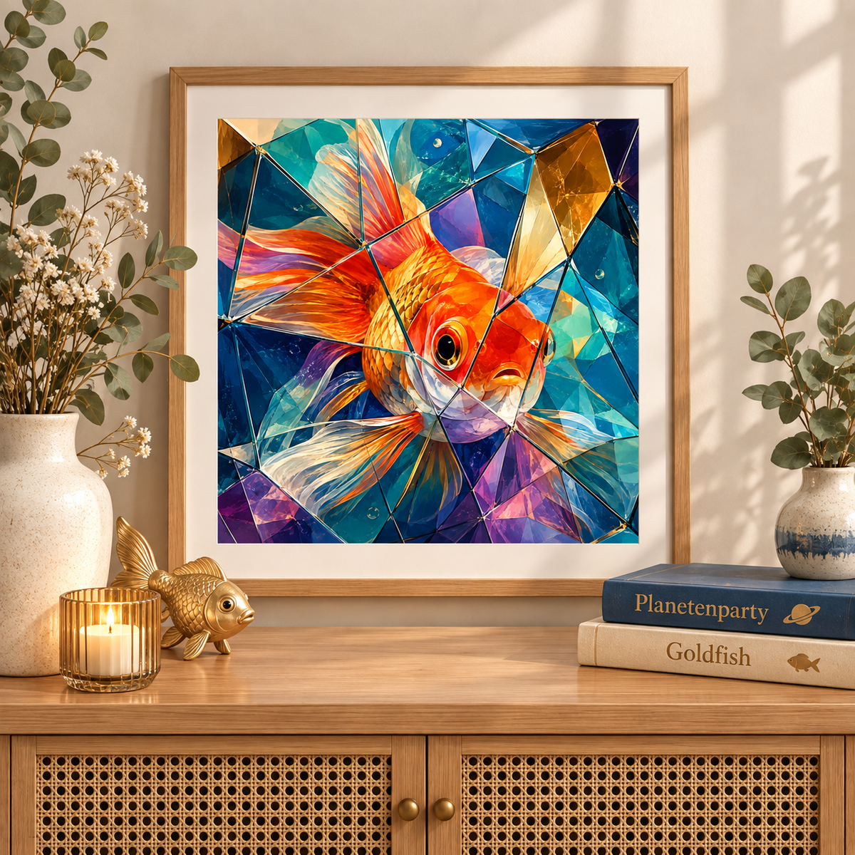 "Glass Goldfish" / Diamond Painting Bild / 50x50cm / 80 Farben inkl. 9 Sonderfarben / PP098