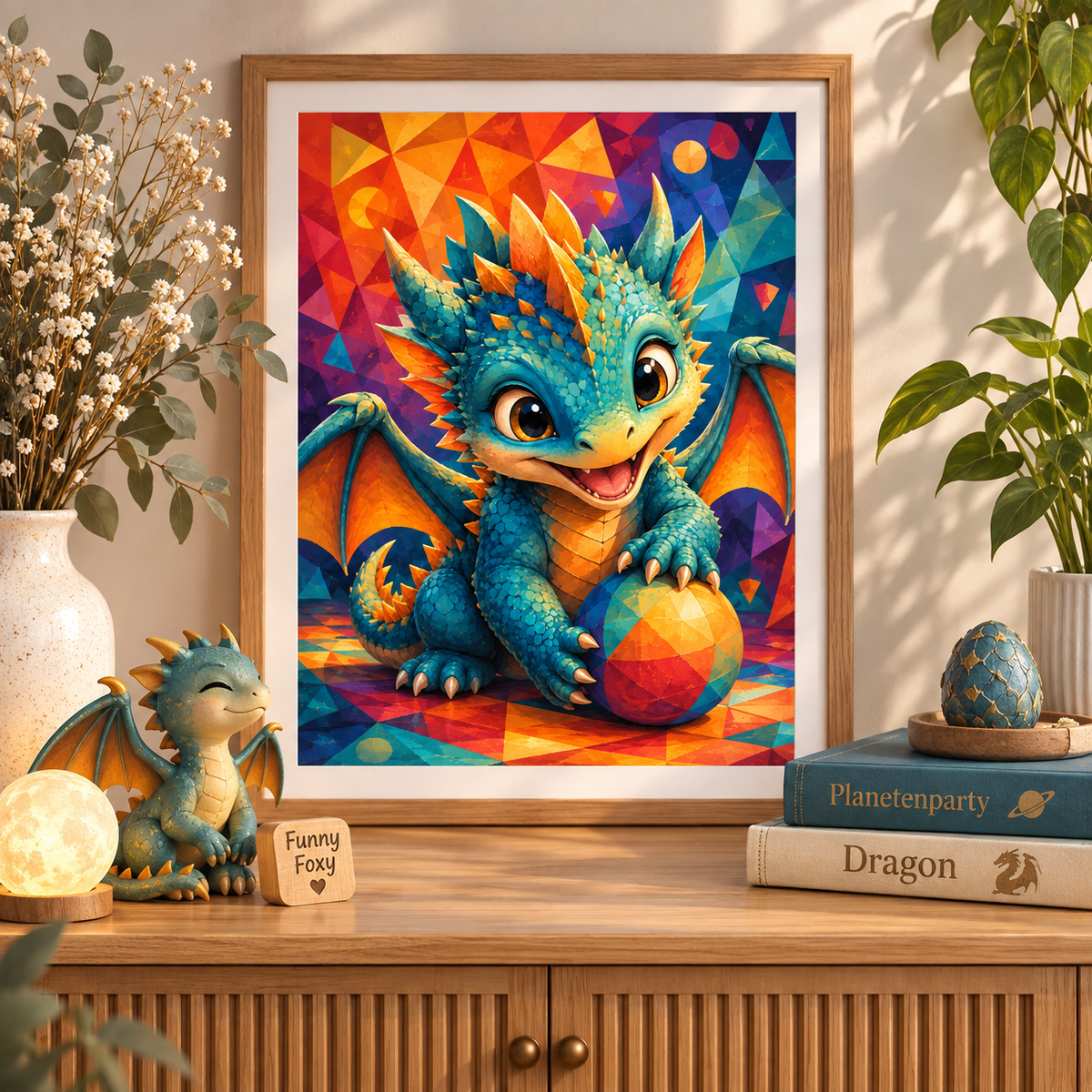 "Playing Dragon / Diamond Painting Bild / 40x50cm / 68 Farben inkl. 8 Sonderfarben / PP106
