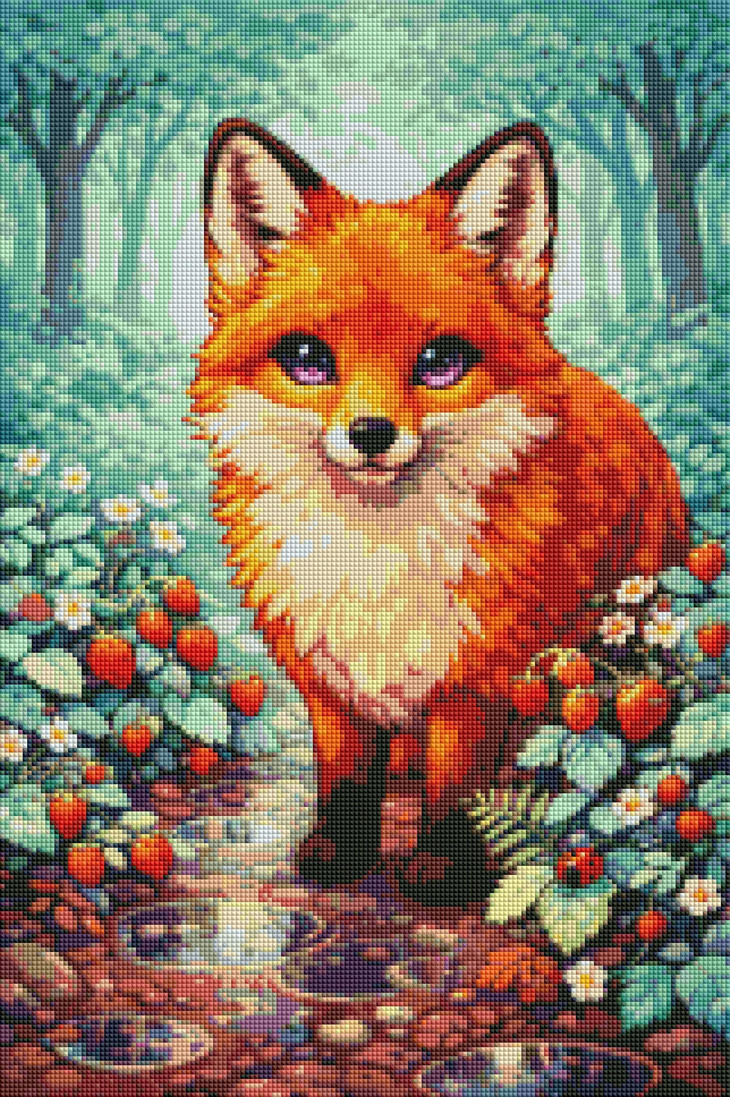 "Fuchsliebe" / Diamond Painting Bild / 40x60cm / 60 Farben inkl. 5 Sonderfarben / PP002