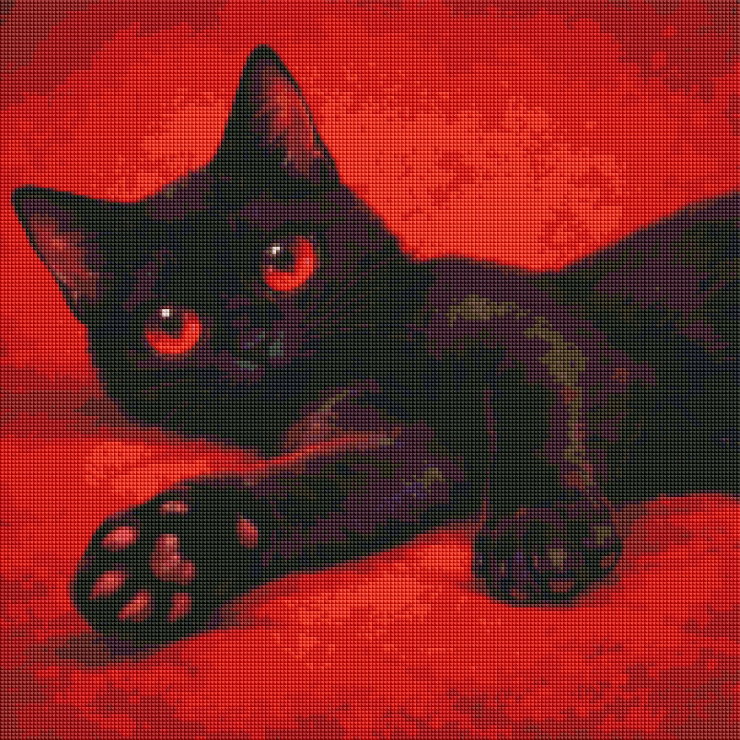 "Black Cat" / Diamond Painting Bild / 50x50cm / 35 farben inkl. 5 Sonderfarben/ PP006