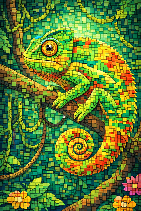 "Chamä Leon" / Diamond Painting Bild  40x60cm / 60 Farben inkl. 10 Sonderfarben / PP019