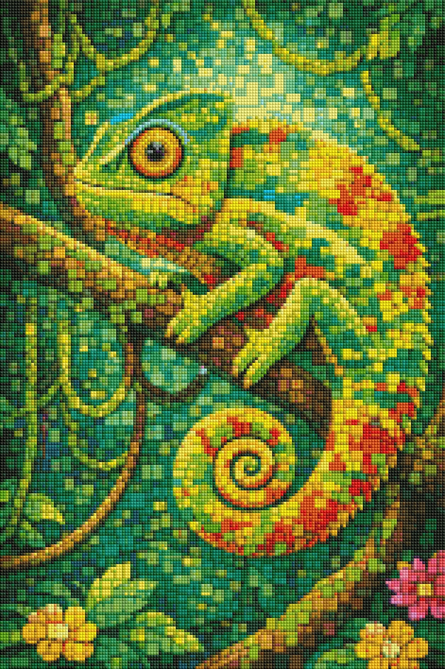 "Chamä Leon" / Diamond Painting Bild  40x60cm / 60 Farben inkl. 10 Sonderfarben / PP019