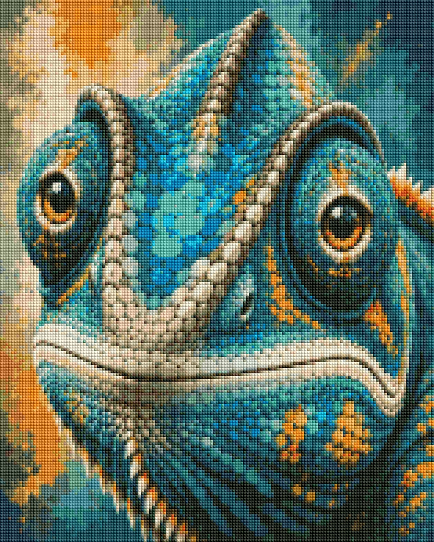 "Exotic Blue" / Diamond Painting Bild / 40x50cm / 60 Farben inkl. 10 Sonderfarben / PP020