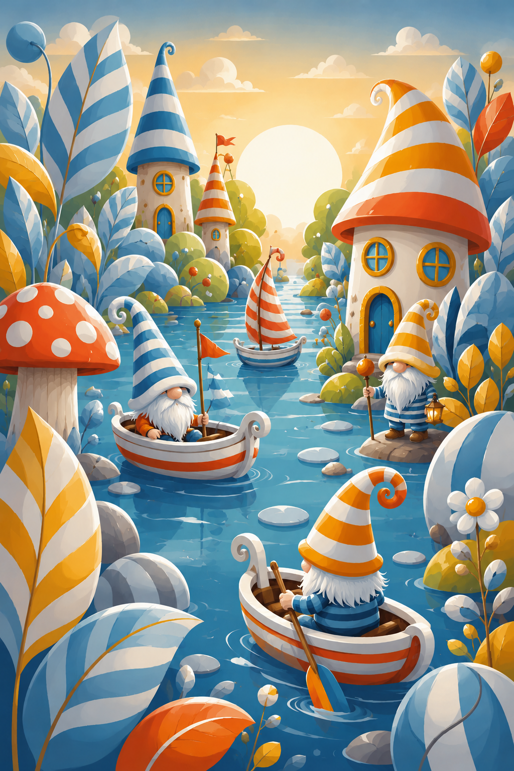 "Tal der kleinen Boote" / Diamond Painting Bild /  40x60cm / 70 Farben inkl. 9 Sonderfarben / PP029