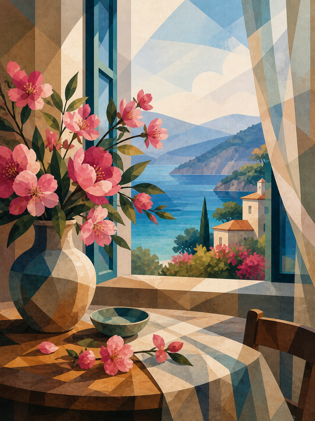 "Greece in June" / Diamond Painting Bild / 40x50cm / 60 farben inkl. 5 Sonderfarben / PP030