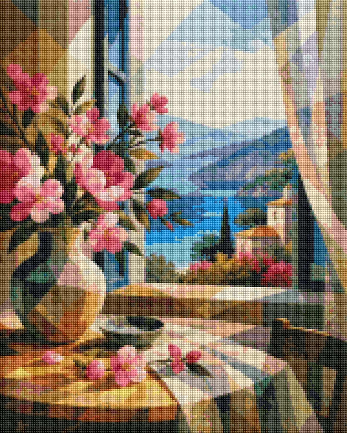 "Greece in June" / Diamond Painting Bild / 40x50cm / 60 farben inkl. 5 Sonderfarben / PP030
