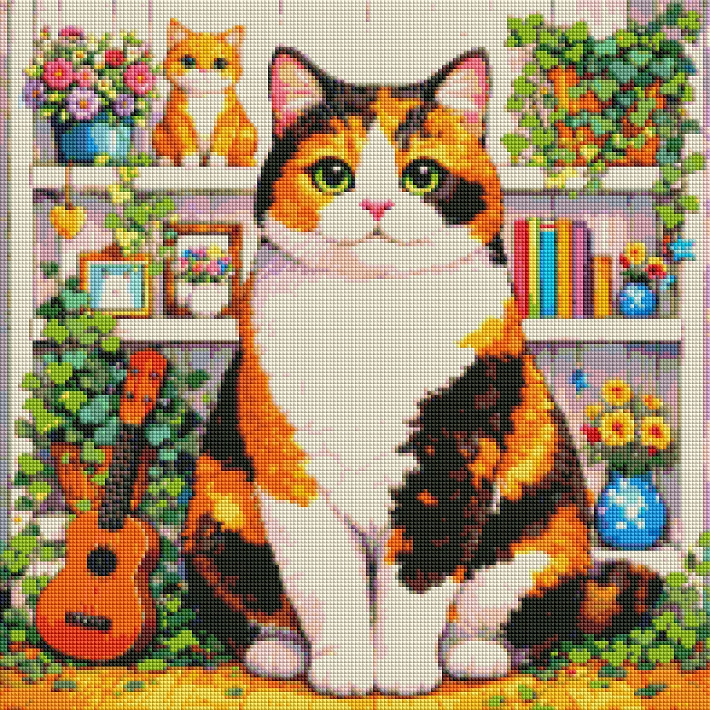 "Mein Regal" / Diamond Painting Bild / 50x50cm / 69 Farben inkl. 8 Sonderfarben / PP033