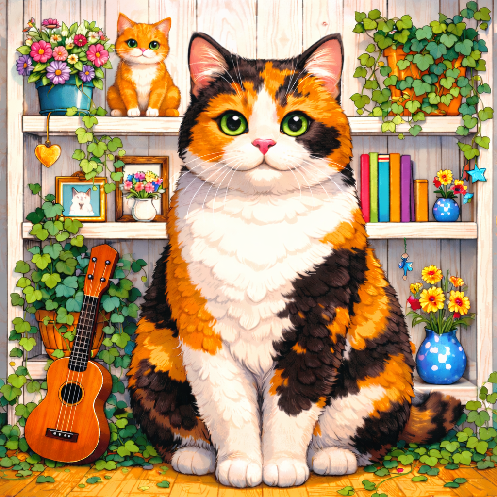 "Mein Regal" / Diamond Painting Bild / 50x50cm / 69 Farben inkl. 8 Sonderfarben / PP033