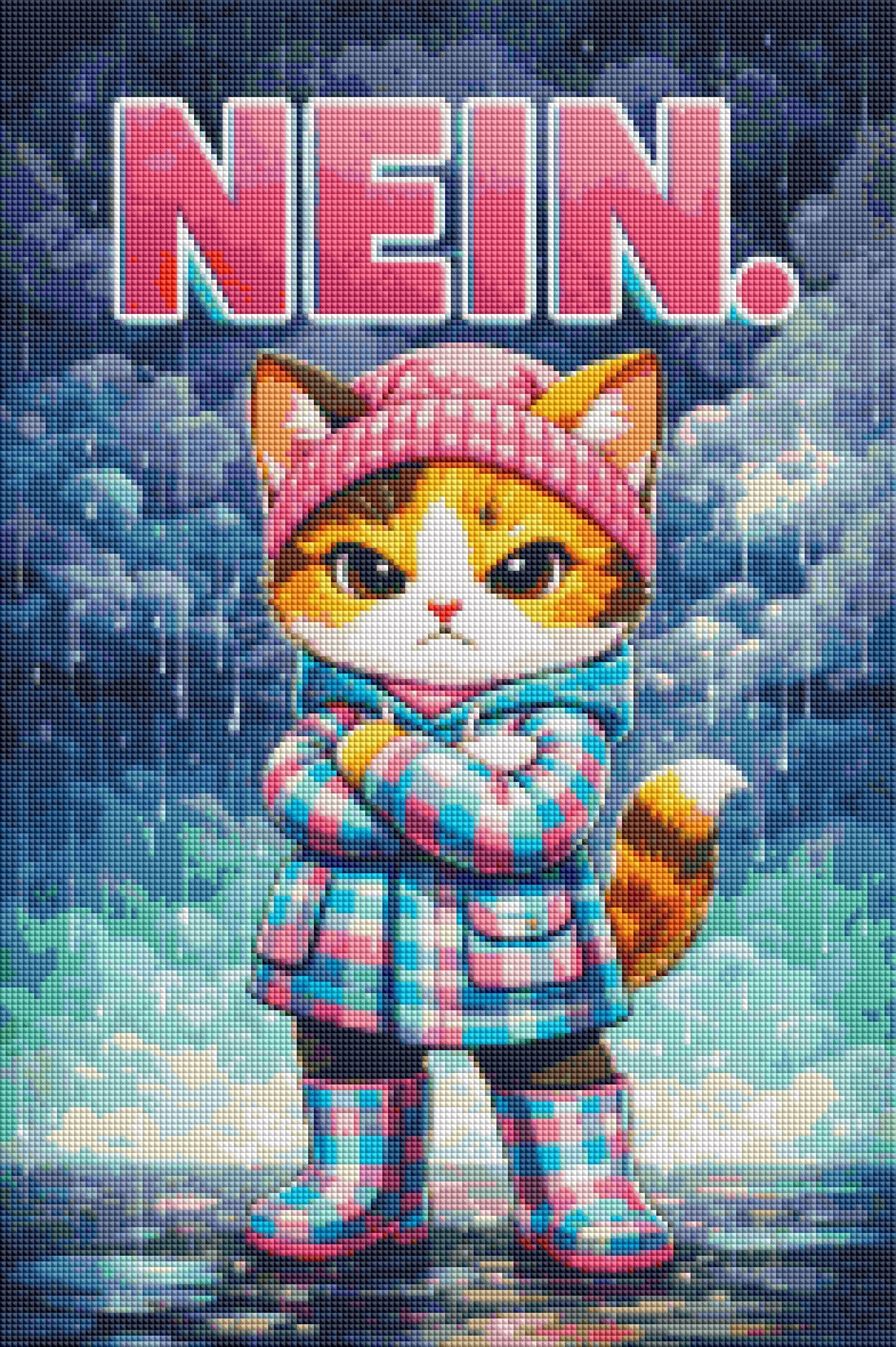 "NEIN!"/  Diamond Painting Bild / 40x60cm / 65 Farben inkl. 8 Sonderfarben / PP036