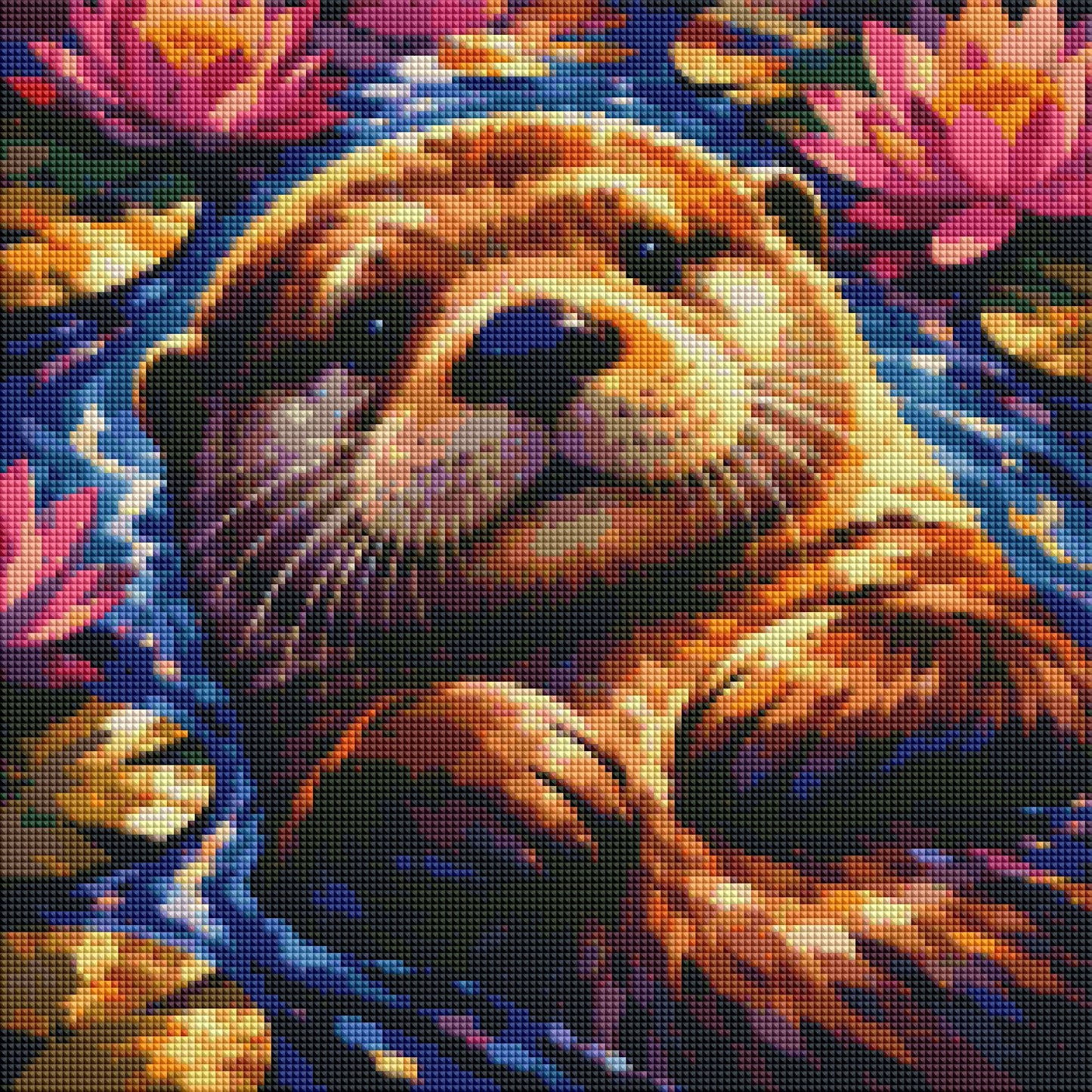 "Chillen mit Otter" / Diamond Painting Bild / 40x40cm / 57 Farben inkl. 6 Sonderfarben / PP043