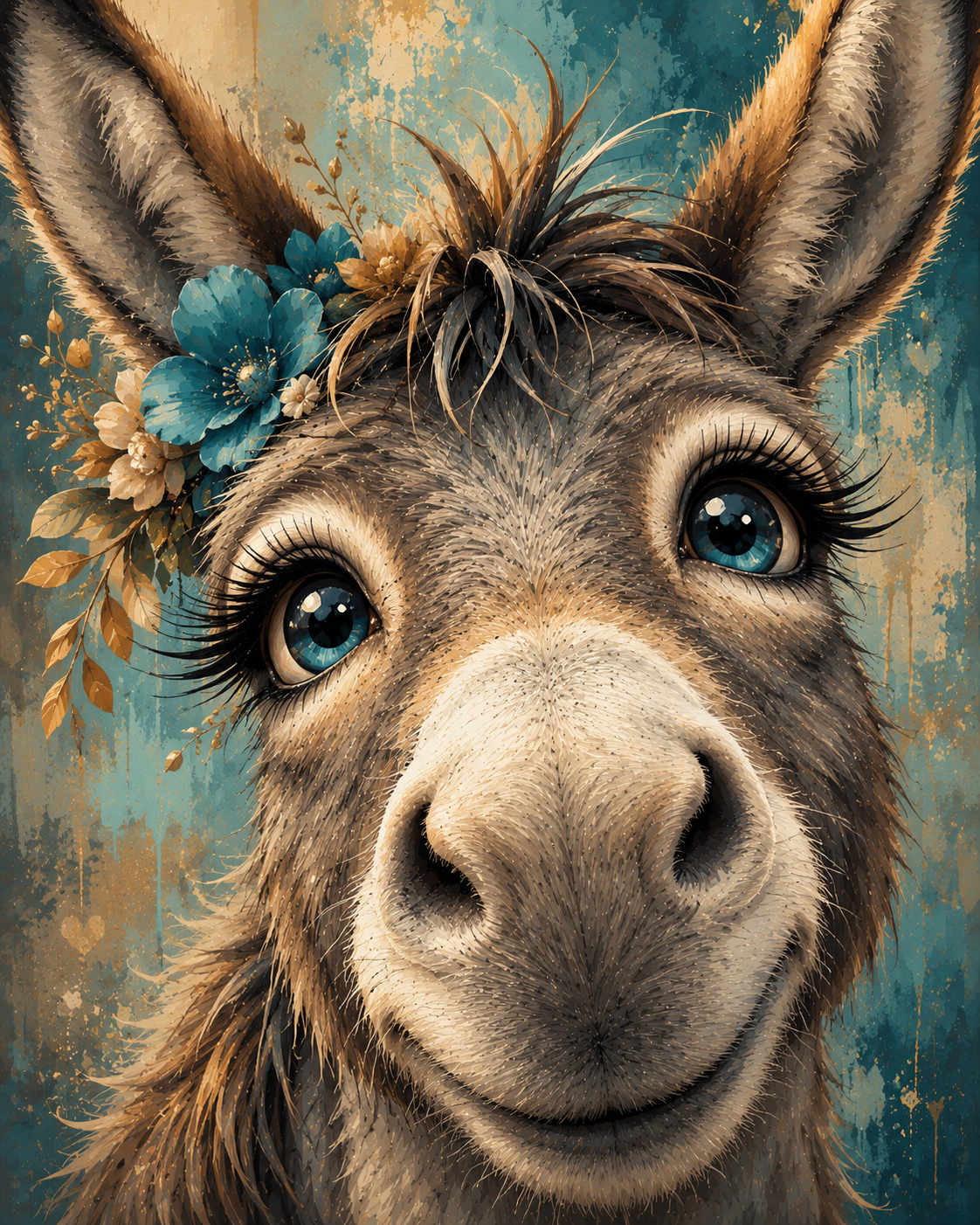 "Donkey" / Diamond Painting Bild / 40x50cm / 70 Farben inkl. 10 Sonderfarben / PP047