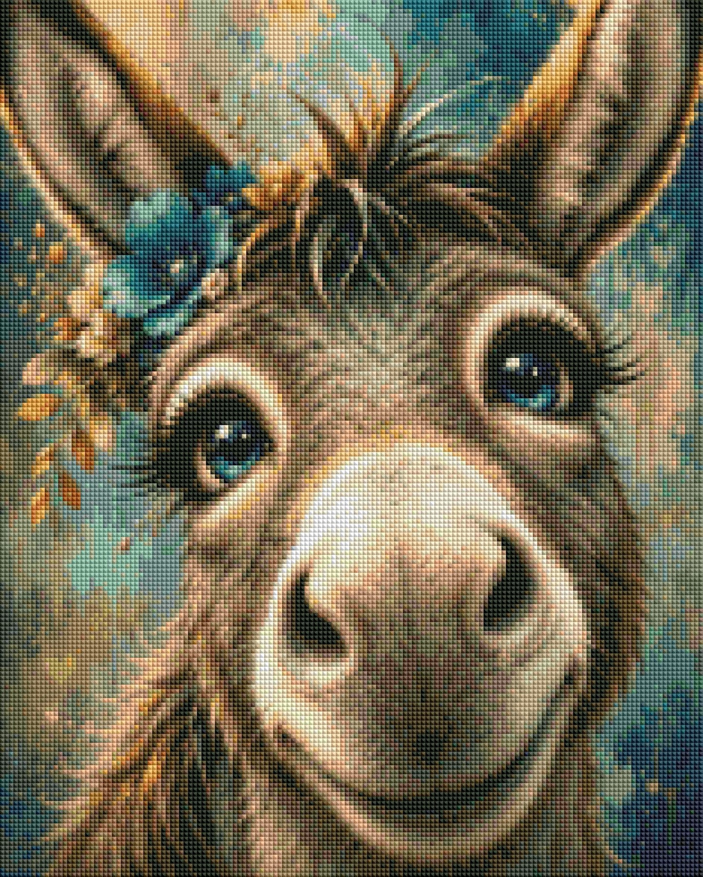 "Donkey" / Diamond Painting Bild / 40x50cm / 70 Farben inkl. 10 Sonderfarben / PP047