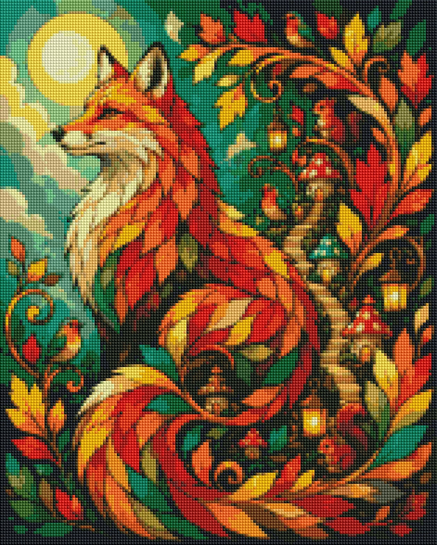 "Herbstfantasie" / Diamond Painting Bild / 40x50cm / 60 Farben inkl. 8 Sonderfarben / PP051