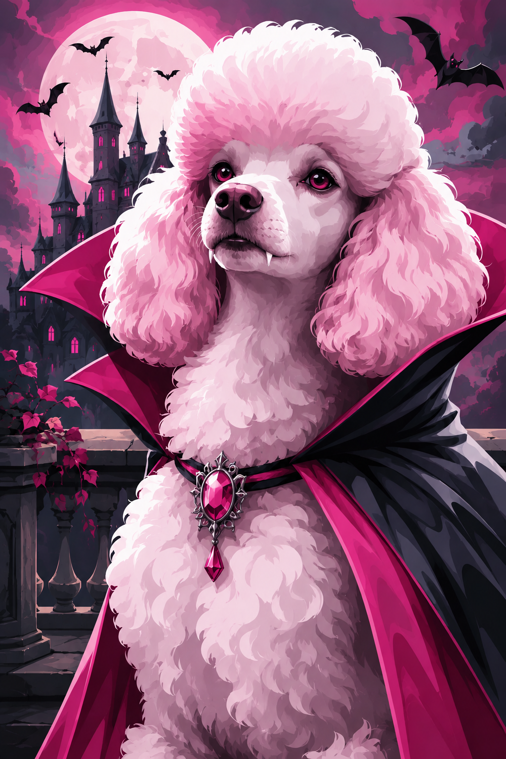 "Bloody and Pink" / Diamond Painting Bild / 40x60cm / 65 Farben inkl. 10 Sonderfarben / PP054