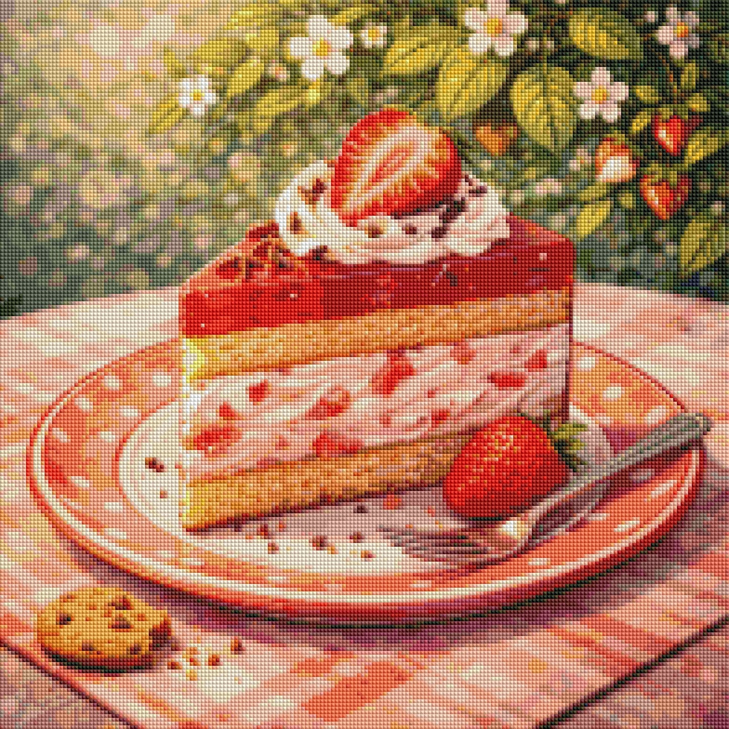 "Erdbeertorte" / Diamond Painting Bild / 50x50cm / 65 Farben inkl. 9 Sonderfarben / PP056
