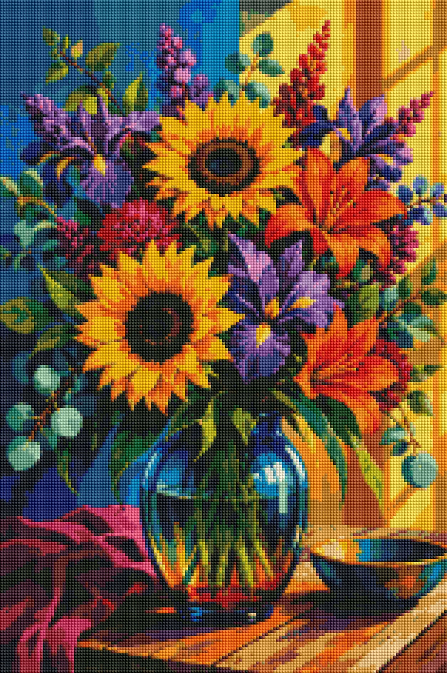 "Blumen im Licht" / Diamond Painting Bild / 40x60cm / 67 Farben inkl. 10 Sonderfarben / PP059