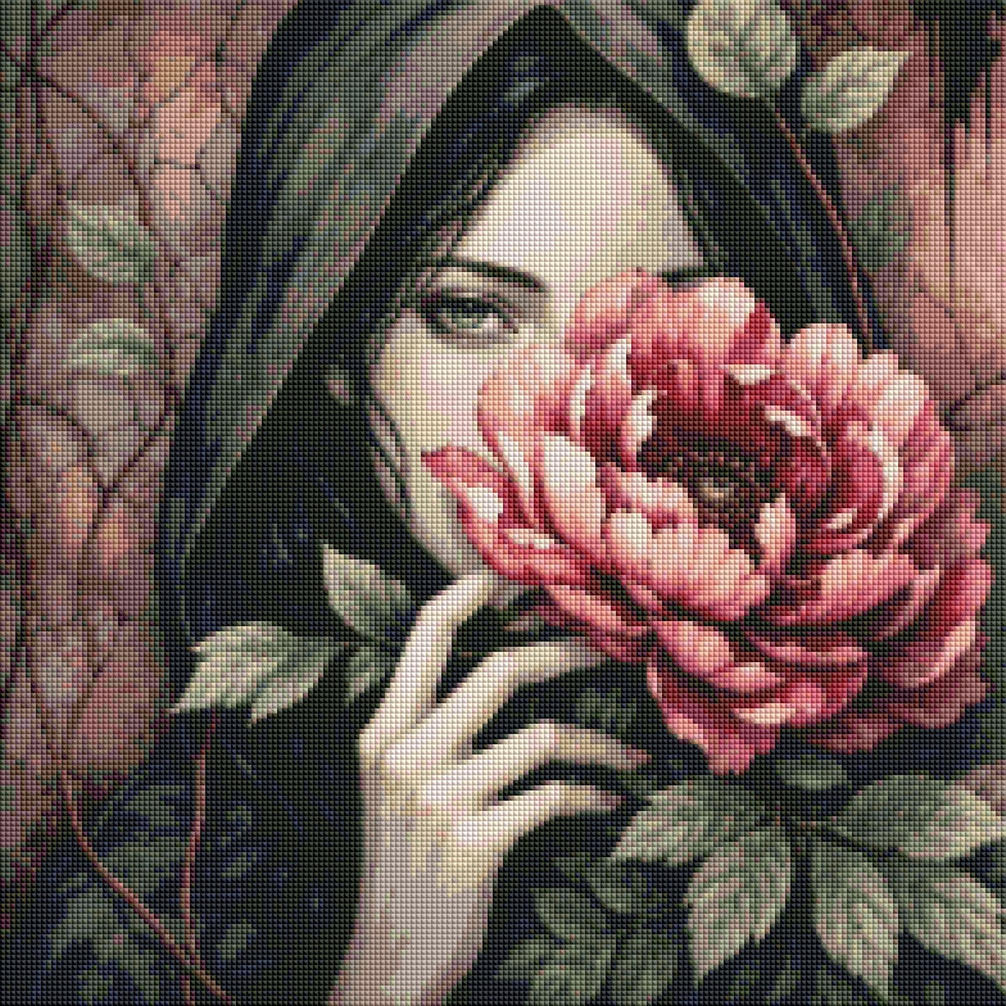 "Mystery Girl" / Diamond Painting Bild / 50x50cm / 70 Farben inkl. 10 Sonderfarben / PP060