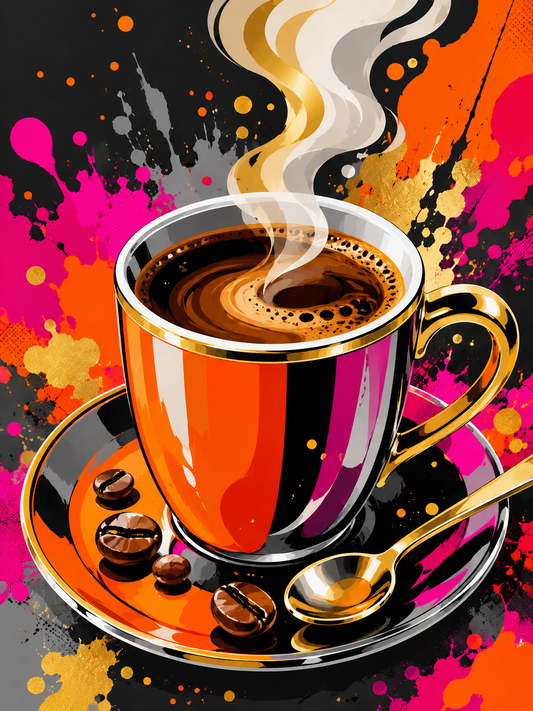 "Espresso de Luxe" / Diamond Painting Bild / 40x50cm / 64 Farben inkl. 8 Sonderfarben / PP062