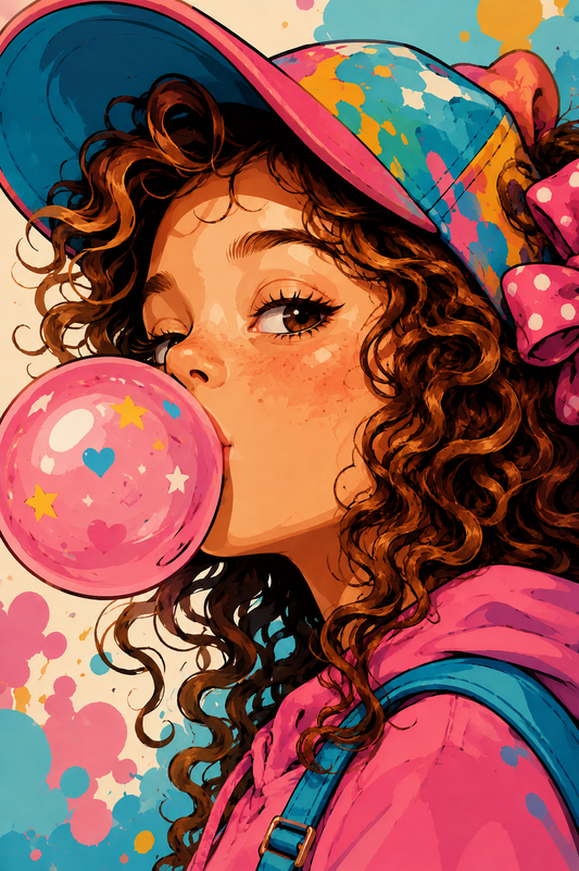 "Bubblegum" / Diamond Painting Bild / 40x60cm / 67 Farben inkl. 10 Sonderfarben / PP066