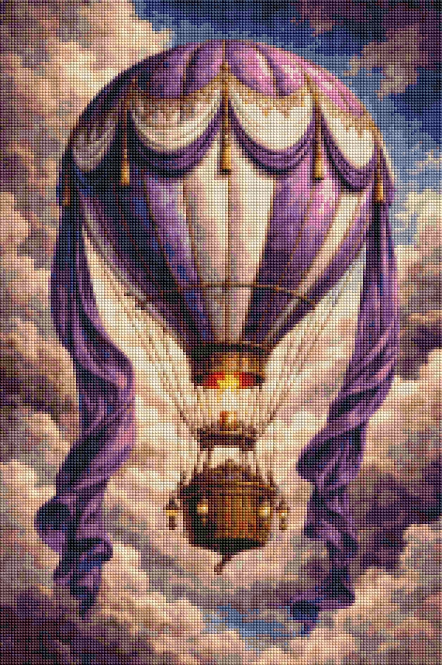 "Lila Wolken" / Diamond Painting Bild / 40x60cm / 70 Farben inkl. 10 Sonderfarben / PP069