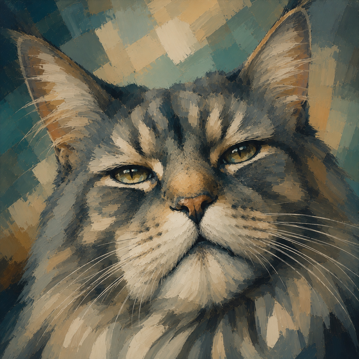 "My old Cat" / Diamond Painting Bild / 40x40cm / 70 Farben inkl. 10 Sonderfarben / PP080