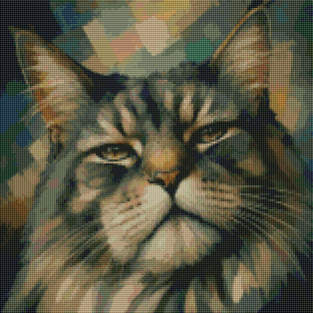 "My old Cat" / Diamond Painting Bild / 40x40cm / 70 Farben inkl. 10 Sonderfarben / PP080