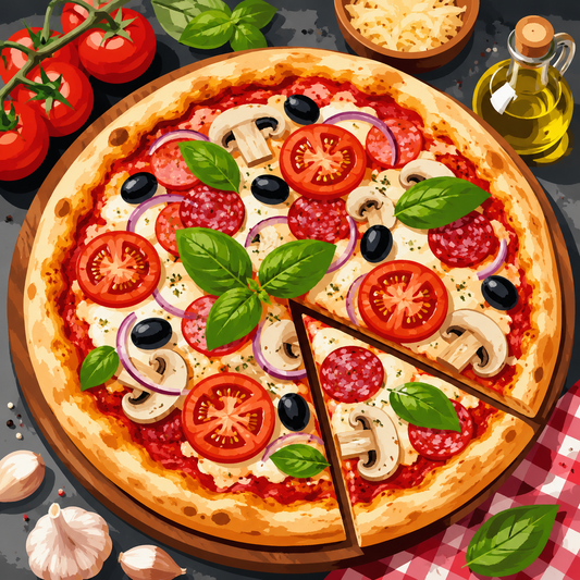 "Buon Appetito" / Diamond Painting Bild / 50x50cm / 60 Farben inkl. 10 Sonderfarben / PP083