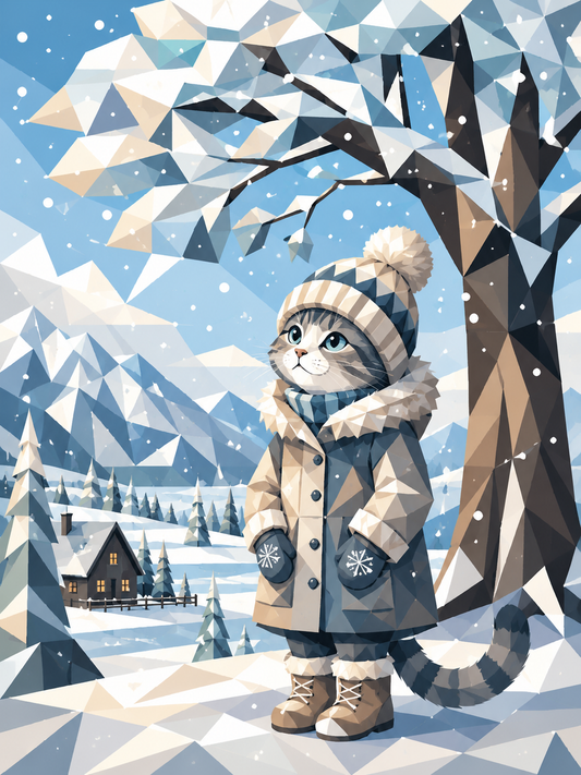 "Draussen im Winter" / Diamond Painting Bild / 40x50cm / 69 Farben inkl. 10 Sonderfarben / PP088