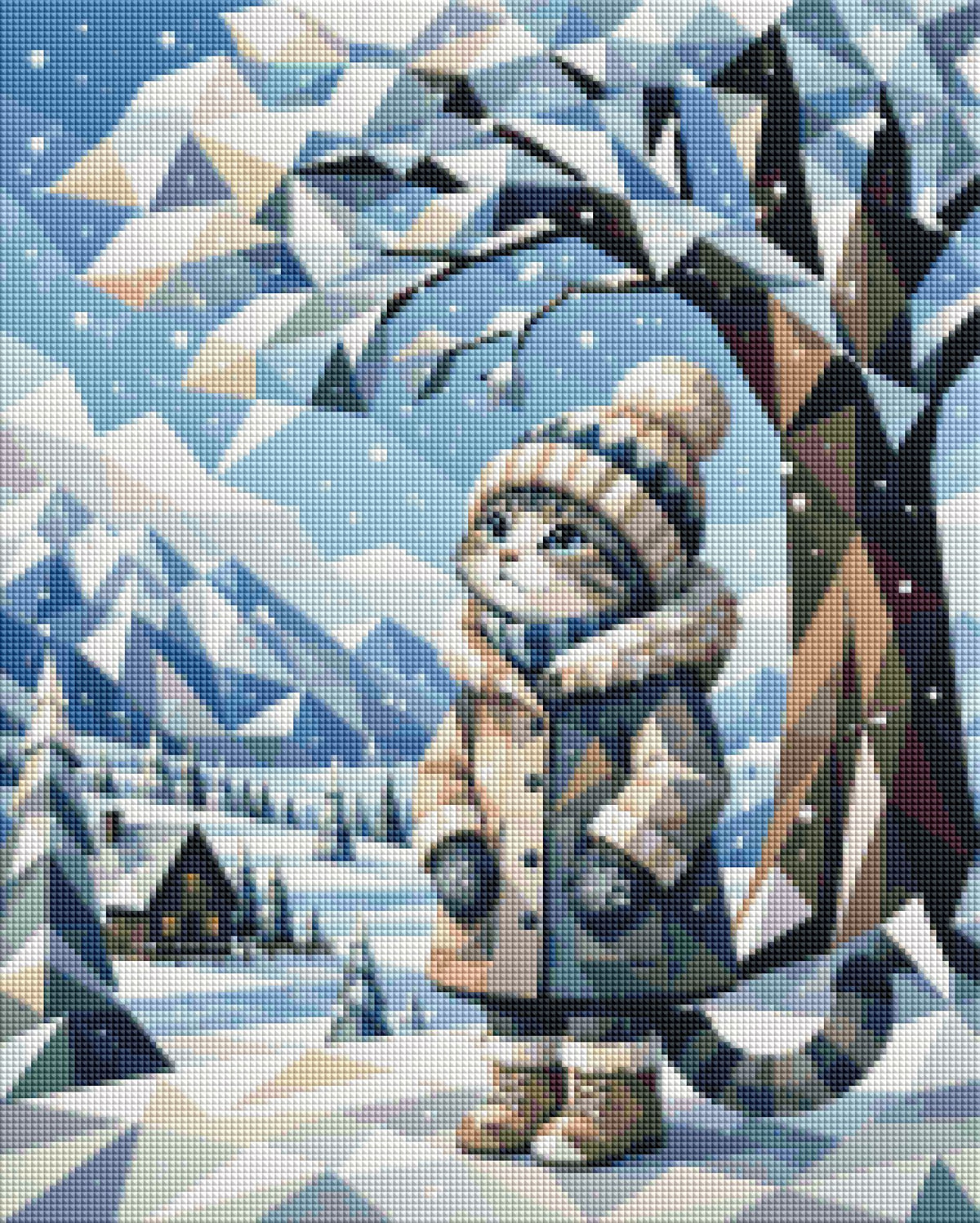 "Draussen im Winter" / Diamond Painting Bild / 40x50cm / 69 Farben inkl. 10 Sonderfarben / PP088