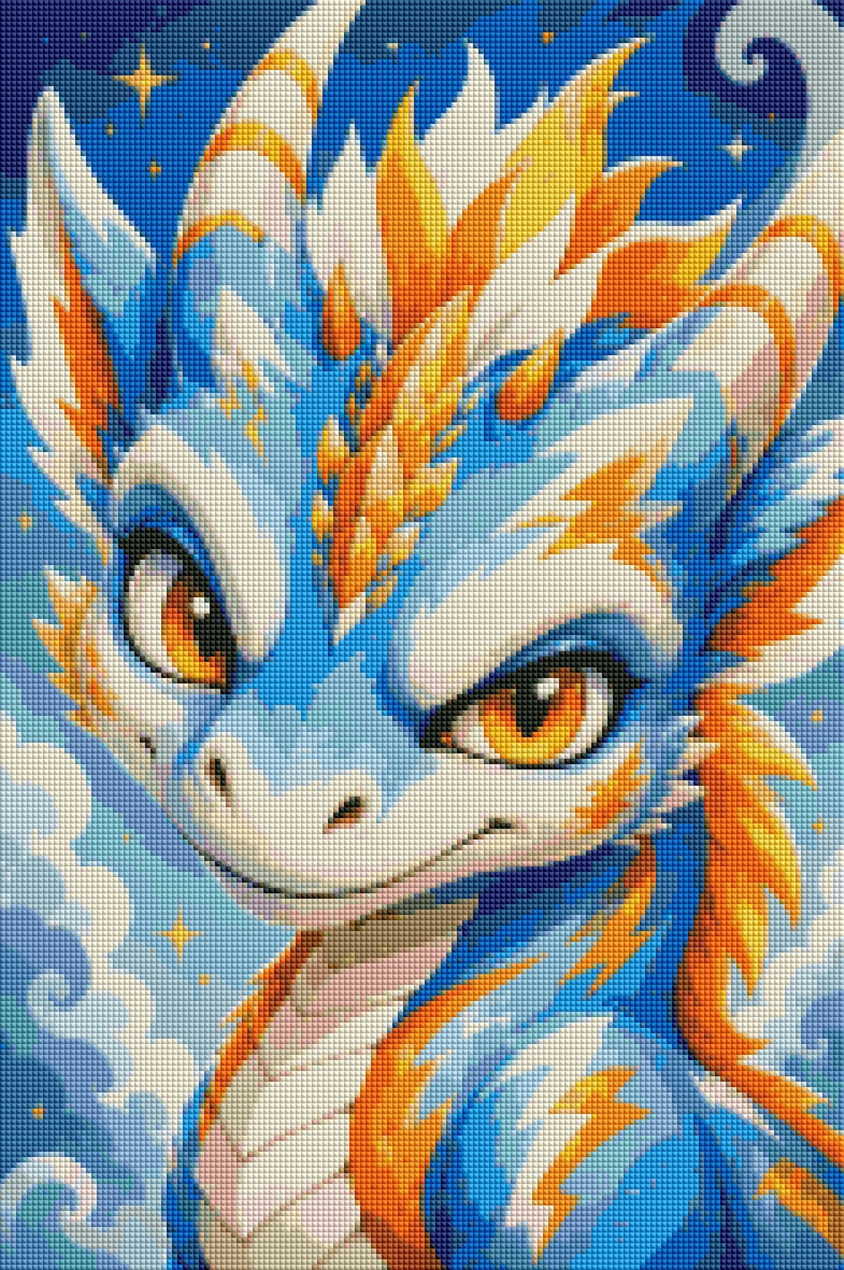 "Dragon in the Sky" / Diamond Painting Bild / 40x60cm / 60 Farben inkl. 10 Sonderfarben / PP093