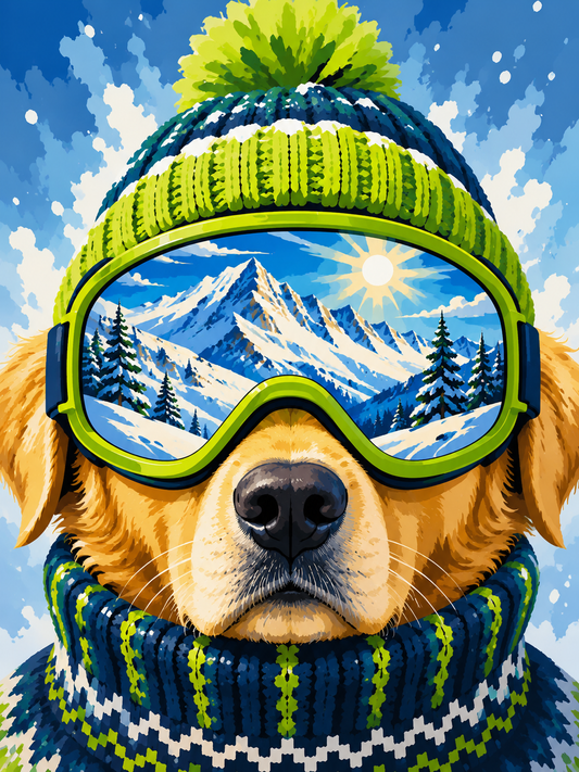 "Ski, what else" / Diamond Painting Bild / 30x40cm / 60 Farben inkl. 10 Sonderfarben / PP095