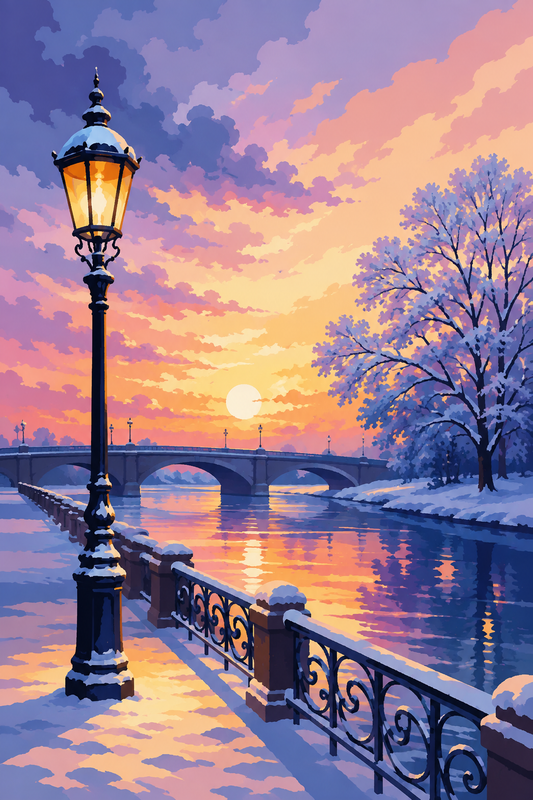 "Schneepromenade" / Diamond Painting Bild / 40x60cm / 65 Farben inkl. 8 Sonderfarben / PP102