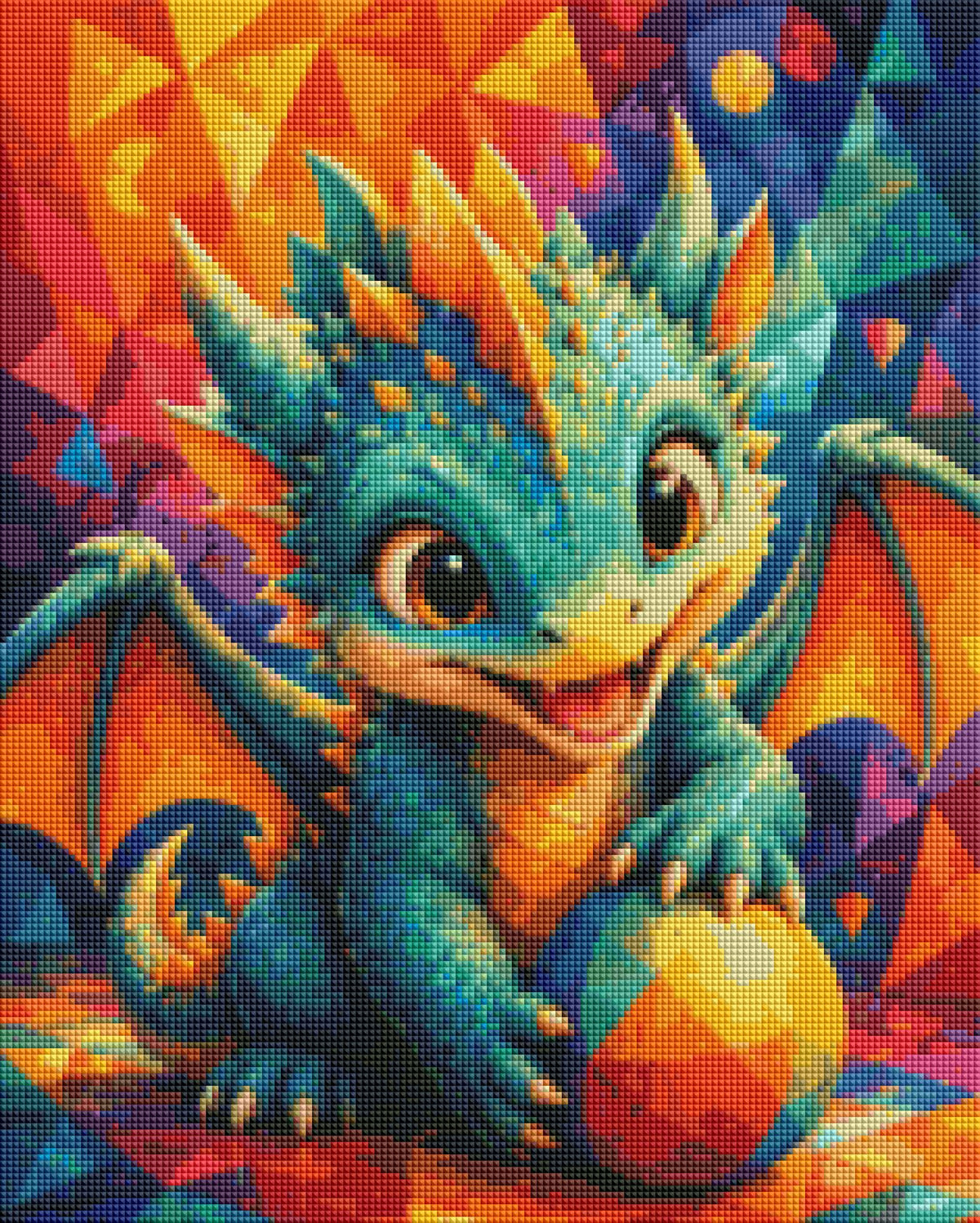 "Playing Dragon / Diamond Painting Bild / 40x50cm / 68 Farben inkl. 8 Sonderfarben / PP106