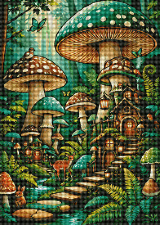 "Harmonie im Wald" / Diamond Painting Bild / 50x70cm / 80 Farben inkl. 12 Sonderfarben / PP117
