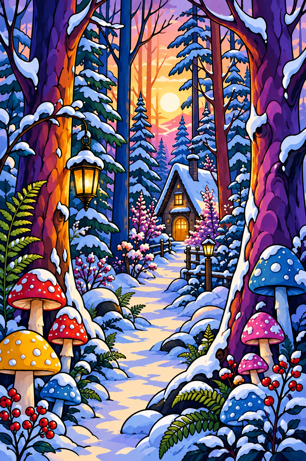 "Im winterlichen Wald" / Diamond Painting Bild / 40x60cm / 70 Farben inkl. 12 Sonderfarben / PP119