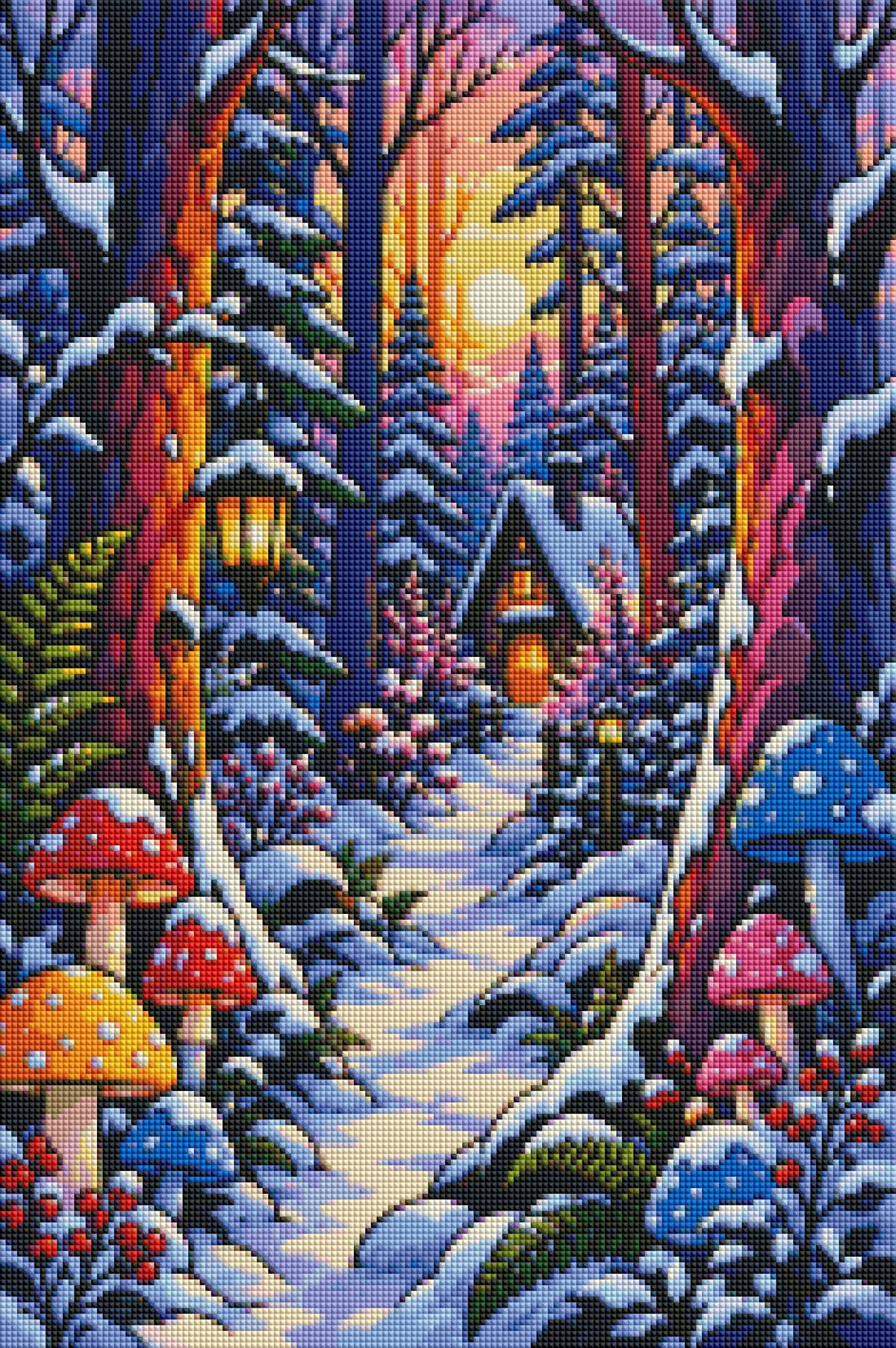 "Im winterlichen Wald" / Diamond Painting Bild / 40x60cm / 70 Farben inkl. 12 Sonderfarben / PP119