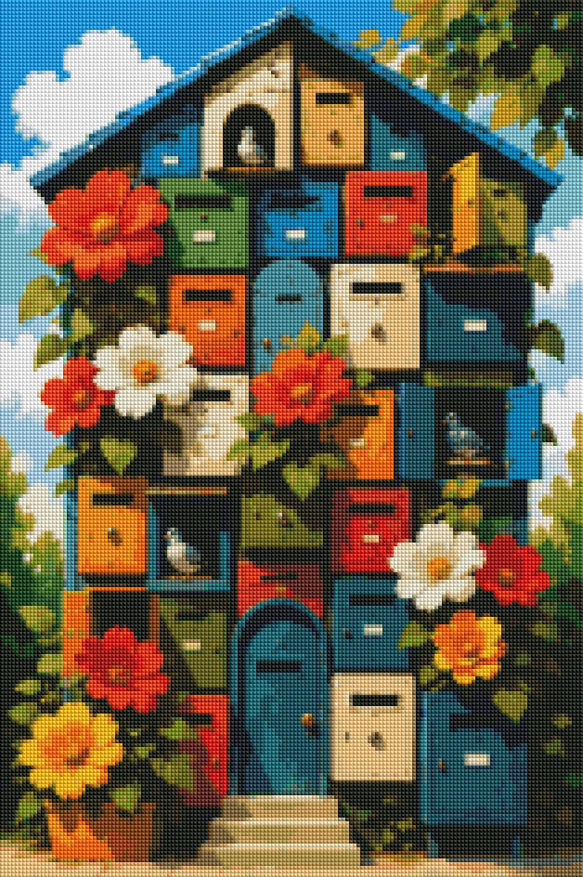 "Das Vogelhaus" / Diamond Painting Bild / 40x60cm / 70 Farben inkl. 6 Sonderfarben / PP121