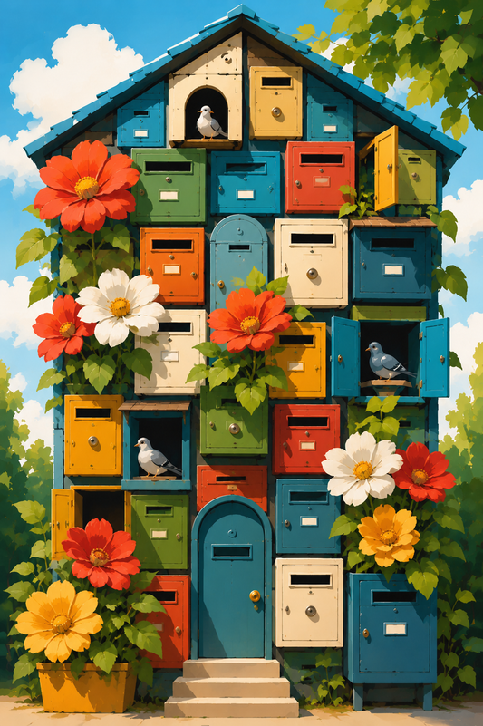 "Das Vogelhaus" / Diamond Painting Bild / 40x60cm / 70 Farben inkl. 6 Sonderfarben / PP121