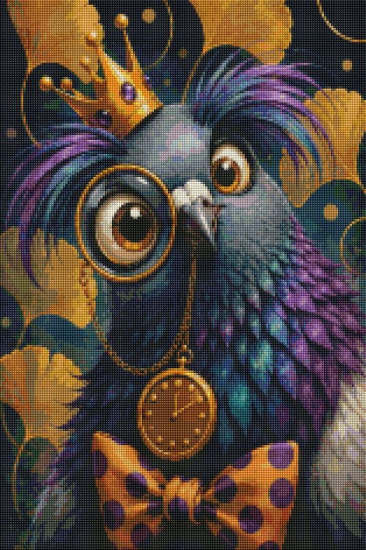 "Professor Taube" / Diamond Painting Bild / 40x60cm / 70 Farben inkl. 10 Sonderfarben / PP123